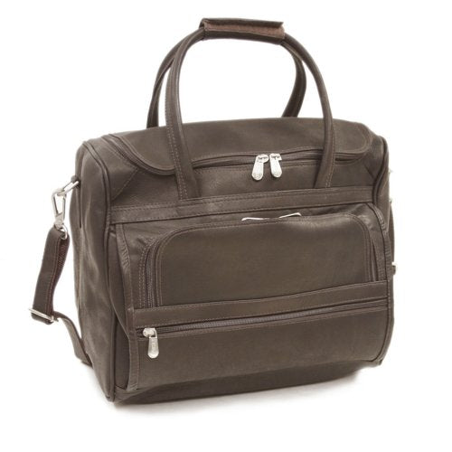 Piel Leather Small Computer Carry-All Bag, Chocolate, One Size