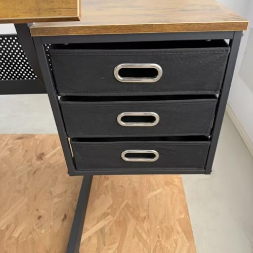 WZONICE98 Drafting Table with Stool and 3 Drawers, 45.7 Inch Adjustable Angle Art Desk 0-75° Tiltable Drawing Table for Painting Craft Office, Black
