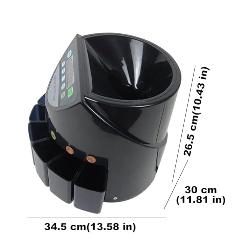 Hiedmeil Automatic UK/EUR Coin Counter & Sorter, UK/EUR Coin Counter, Professional Coin Counter, Money Counting Machine for Continuous Coin Counting EUR Coin (GBP Coin)