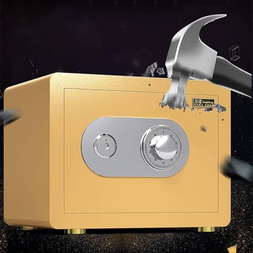 fireproof safe Safes For Home Fireproof Small Invisible Closet For Household Use, Old-fashioned Manual Cipher For Anti-theft Office(Coffee,25cm)