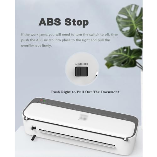 A4 Laminator,Hot/Cold Lamination,ABS Stop,with Paper Cutter/Corner Rounder/Perforator/Binding Ring/Laminating Film,for Recipe Cards,Photo and Document Protection,Etc.,White