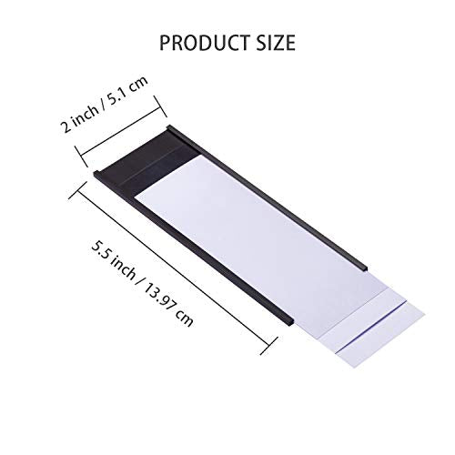 Eeoyu C Channel Magnetic Labels Holders, 50 Pack 2''x5.5'' for Metal Racks