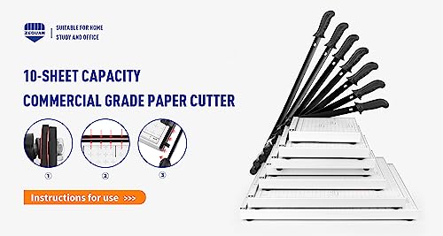 ZEQUAN B3 21" Heavy Duty Paper Trimmer, Safety Lock, Metal Base, 10-Sheet