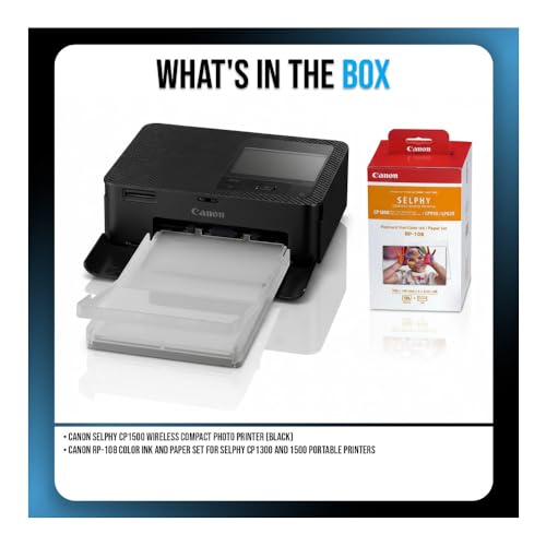 Canon CP1500 Compact Bundle Photo Printer (Black)
