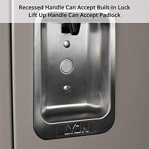 Lyon Double Tier 1 Wide 12" W x 15" D x 78" H Unassembled Metal Locker DD5212-2 Doors - Dove Gray Finish - Steel Construction - Made in The USA!