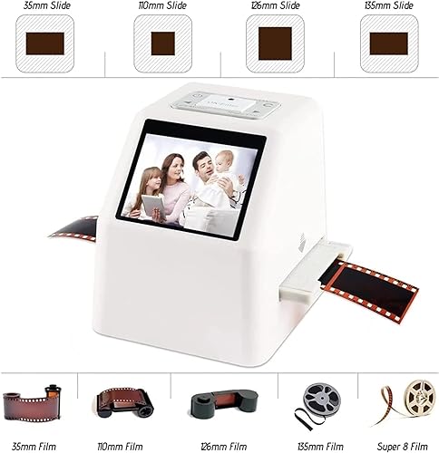 COYEUX Digital Film Slide Scanner, All-in-one Device Scan, View, Edit, Convert and Save, Multiple Languages ​​can Be Set for Operation,with 2.4 LCD Screen