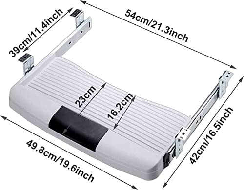 Ergonomic Computer Keyboard Tray Under Desk, Adjustable Height Sliding Keyboard Drawer Platform Extender with 14inch Keyboard Slides, for Home or Office,B,B