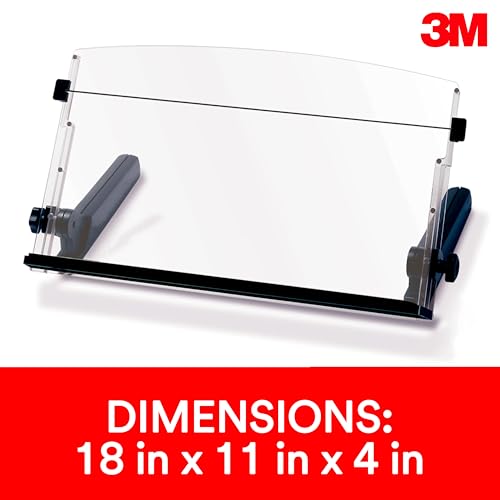 3M Adjustable in-Line Document Holder, Black, DH640, 1 Pack/Case