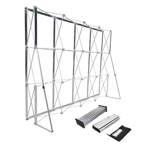 Jievmrs Portable Pop Up Display Stand Booth Frame, Tension Fabric Backdrop Truss with Support Bars, Trade Exhibit Poster Show Rack for Indoor/Outdoor(2.3x1.55m (7.5x5ft))