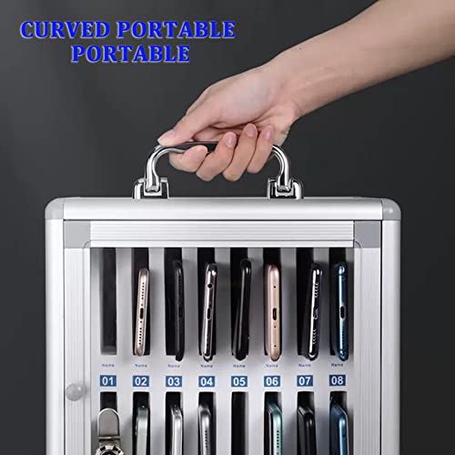 UHRLGHS Wall-Mounted,Lock Box Phone,Cell Phone Lock Box,Phone Storage,Wall Mount Storage Box,Phone Cabinet(Silver 24Slots)