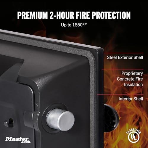 Master Lock Black Steel Fireproof and Waterproof Safe with Digital Keypad, 2.0 cu-ft, STW205GYC