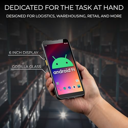 Chainway MC51 Rugged Wireless Android Handheld 2D/1D/QR Barcode Scanner (SE4710), Android 14 (Support to 18+), Play Store, 6” Screen, WiFi 6, NFC, Bluetooth, for Warehouse Inventory Scanning