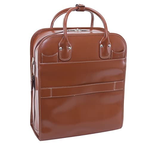 McKlein LA GRANGE, Top Grain Cowhide Leather, 15" Leather Detachable -Wheeled Ladies' Laptop/Computer & Tablet Business Briefcase Bag/Women's Rolling Overnight Travel Bag, Removable trolley case