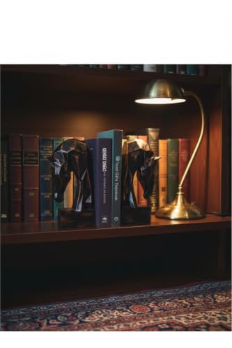 Geometric Horse Bookends Set 7.1 in | Distressed Copper Tone | Polyester | Artistic Book Holders for Shelves & Desks | Modern, Industrial Decor Accent - Multicolor