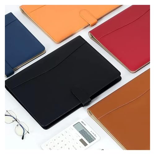 Conference Portfolio Folder Wallets, 4 Ring Professional Binder Organizer Briefcase Personalized Document Folder for Tablets Resumes Documents(Brown)