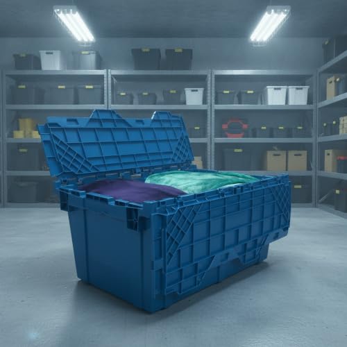 UBMOVE Storage Plastic Tote Crate, 27"x16.9"x12.5", 5 Pack