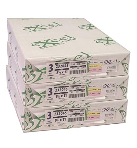 Excel One™ Carbonless 3-Part Forward Paper (White/Canary/Pink), 8.5" x 11" (232045) - 167 Sets Per Ream - Three (3) Reams (501 Sets)