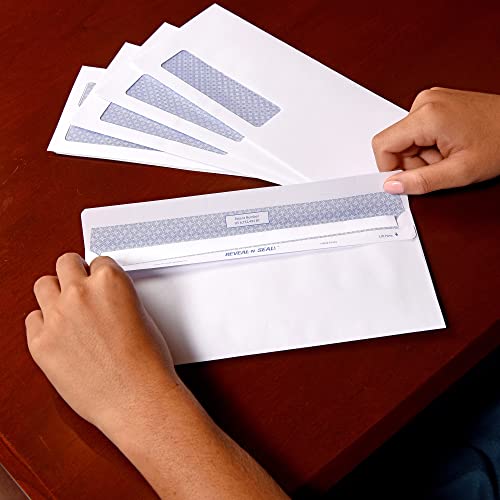Quality Park #9 Security Envelopes, Double Window, Tamper Evident, Self Seal, Invoices/QuickBooks Statements, 3-7/8" x 8-7/8", 24 lb White, 500/Box (QUA67529)