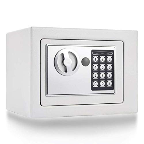 BSNANCA Small Electronic Digital Cash Box Security Safe with Digital Electronics Combination Lock, Wall Safe Furniture Safe for Jewelry Cash Document, 23 x 17 x 17 cm, Red (White)