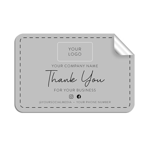 100 Custom Vinyl Rectangle Square Stickers - Logo Labels for Small Business, Handmade, Packaging, Bottle, Jars, Candle, Brand (Gray, 5x3)