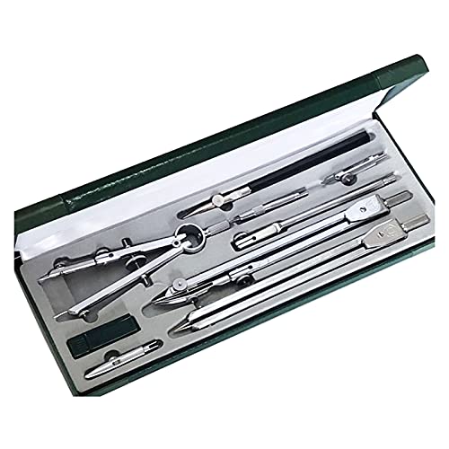 DUHTFCY Geometry Set Geometry Kit 9 Pieces of Drawing Instruments Mechanical Construction Engineering Design Professional Drawing Compass Tools Compass Set