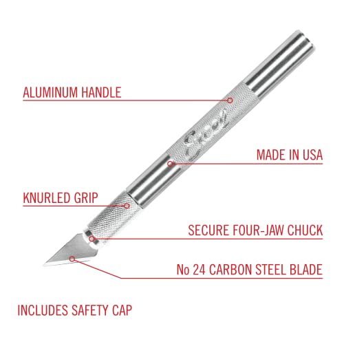 Excel Blades K2 12-Pack Medium-Duty Hobby Knives, #24 Blade, Aluminum