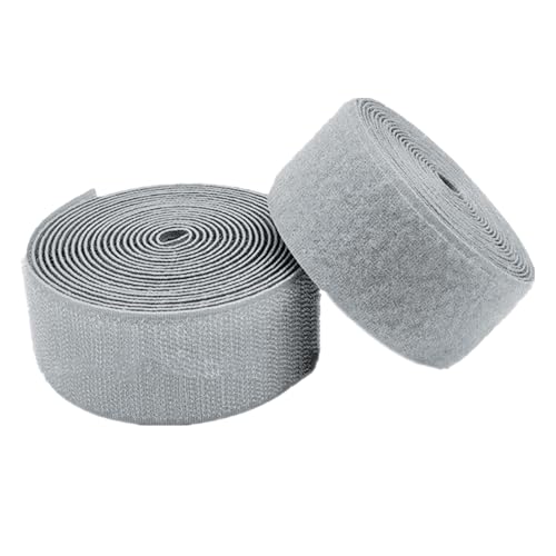 VGGBNG Sew-on Hook Tape, Hook and Loop Tape 50mm, 2 inch Wide Non Adhesive Fastening Strips for Fabric DIY Craft Furnishing Clothing Shoes(Light Grey,50mm x 4Yards)