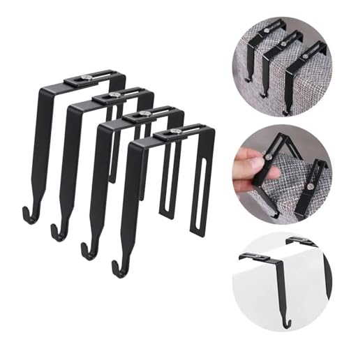 Cubicle Hooks 40Pcs Iron Adjustable Cubicle Hook, Flexible Reusable Partition Hanger, Black Clothes Storage Hangers for Hanging