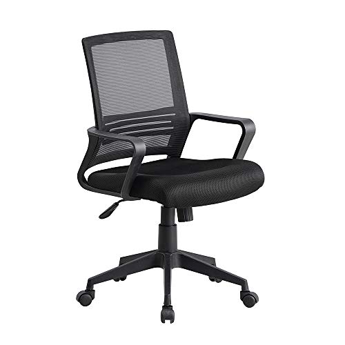 MARTUNIS Office Chairs, Ergonomic Desk Chair Mesh Computer Chair Lumbar Support Modern Executive Adjustable Stool Rolling Swivel Chair for Lower Back Pain (Black)
