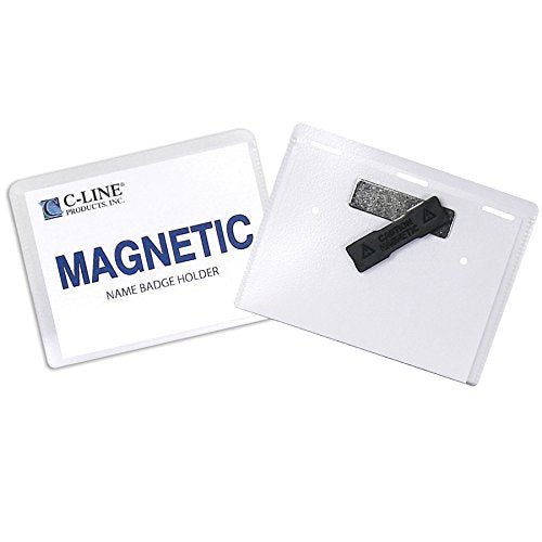 C-Line Magnetic Name Badge Kit, 4 x 3, Clear, 20/Box (92943)