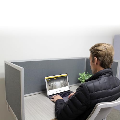 OBEX Acoustic Mounted Screen Privacy Panel Table Top Separator, Sound Blocking Desk Divider (Graphite, 24" X 72")