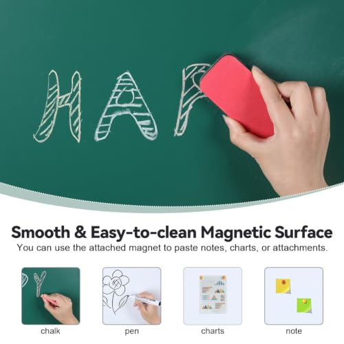 Double Sided Magnetic Rolling Whiteboard Easel Stand, Height Adjustable Mobile & Chalk Board with Lockable Casters, Complete Markers Eraser Magnets Kit, School Office Classroom Teacher Supplies