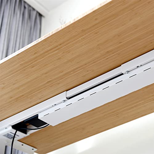 FLEXISPOT E6 Pro Large 78" x 30" Organic Modern Bamboo Standing Desk, Electric Dual Motor 3-Stage Height Adjustable Desk with Oval Legs, Heavy Duty 330lbs, Bamboo Desktop, White Frame