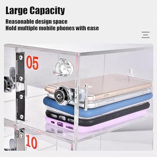 GenSDH Transparent Wall-Mounted Safe for Mobile Phones,with Locks & Keys,Perfect for Classrooms,Offices,Gyms & Schools - Secure Storage Solution,20Slots