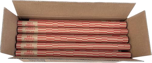 ATLAS Preformed Coin Wrappers - 504 Count Penny Coin Roll Wrappers - Precrimped for Easy Coin Handling. Sort Your Loose Change by Hand or use Any Brand of Automatic Coin Sorter (ACW-504P)
