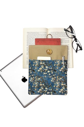 Book Sleeve/Tablet Case/E-Reader Cover - Almond Tree Van Gogh Design - 100% Cotton - Casual Daily Use - Multicolor