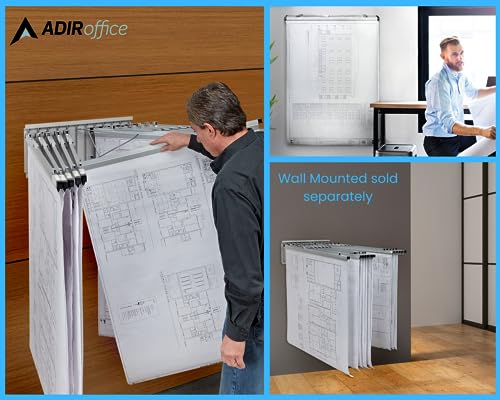 Adir Blueprint Clamp 18 Inches - Blueprint Clips, Blueprint Binding Strips, Architectural Blueprint Binders for Blue Print Organizers, Poster, Maps & Construction Plan Holder (Pack of 6)