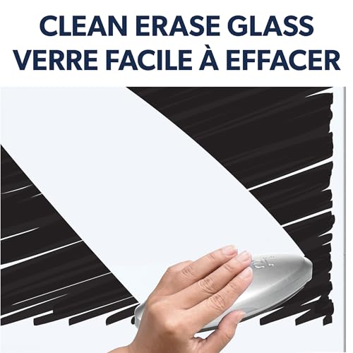 Quartet Dry Erase Board, 85" x 48" Glass Magnetic Whiteboard, Wide Format, Horizontal White Board, InvisaMount, White (G8548IMW)