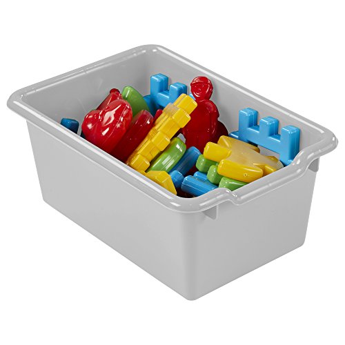 ECR4Kids Streamline 10-Section Hanging Coat Locker with 10 Scoop Front Bins, Cubby Storage, Light Grey