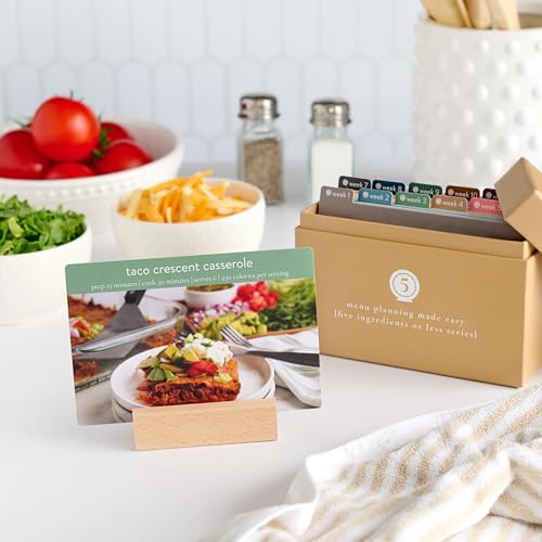 Passionate Penny Pincher Meal Planner Recipe Box (5 Ingredients or Less – Photo Edition) | Weekly Menu Planner | 72 Photo Recipe Cards 12 Reusable Grocery Lists | Recipe Card Protector | Recipe Ideas