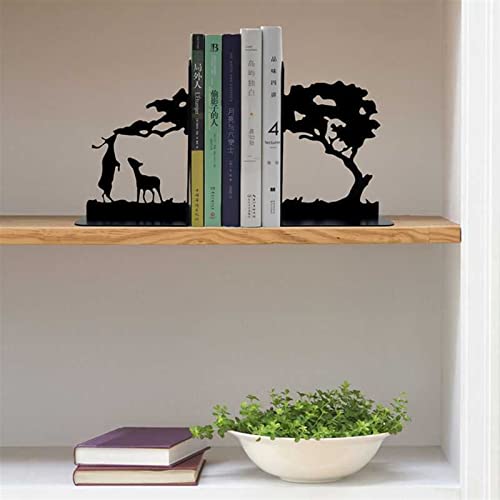 Bookends Bookends Decorative Book Ends Metal Black Heavy Duty Bookend Studious Reading Book End Bookshelf Decor for Bedroom Office School Book Display Desktop Organizer Book Holder ( Color : Brass )