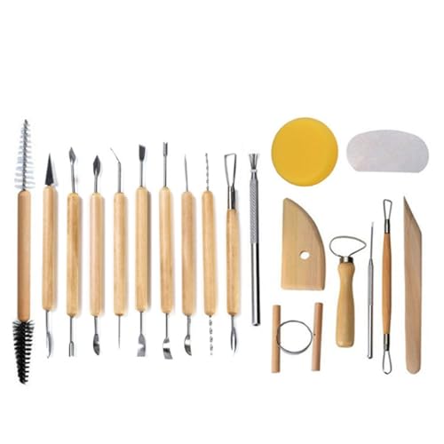 UOHLCX Clay 19-piece Set of Sculpture Wood Lace Combination Tools to Assist Carving Supplies