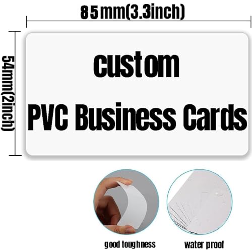 Custom Transparent Business Cards PVC Waterproof Add Photo/Text/Logo Print Your Own Business Card Personalized Single Sided Clear Frosted Business Card 0.38mm Thickness - 1000 Cards
