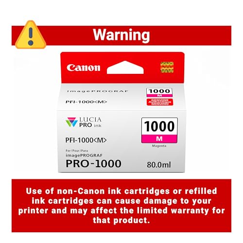 Canon PFI-1000 Genuine Magenta Ink Tank, Compatible with ImagePROGRAF PRO-1000 Printers