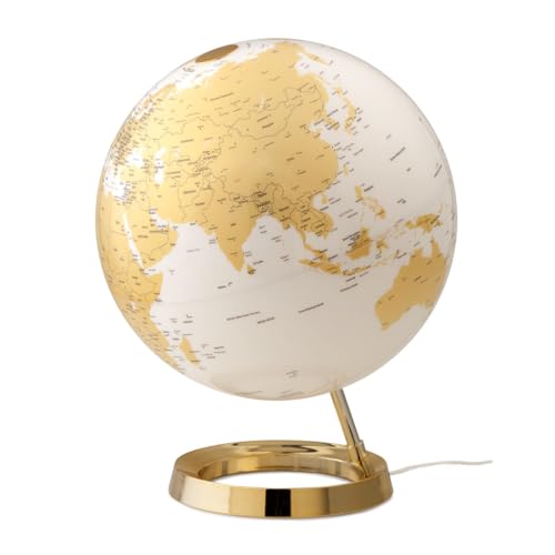 Waypoint Geographic Light & Color Globe Gold, 12" Illuminated Designer Series, Elegant, Minimalist Decorative Globe for Home and Office Décor