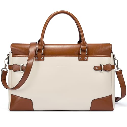 BOSTANTEN Briefcase for Women Leather Laptop Bag 15.6 inch Computer Messenger Office Business Work Tote
