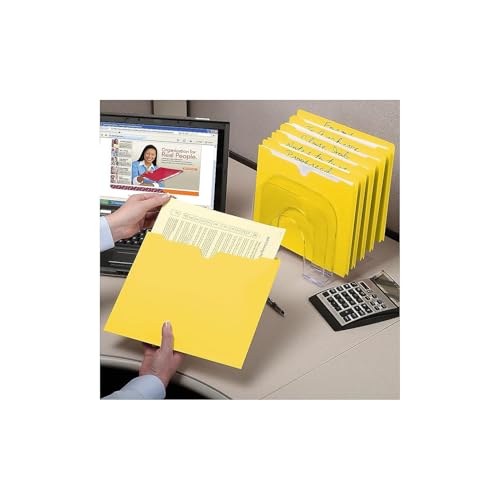 Smead File Jacket, Reinforced Straight-Cut Tab, Flat-No Expansion, Letter Size, Yellow, 100 per Box (75511)