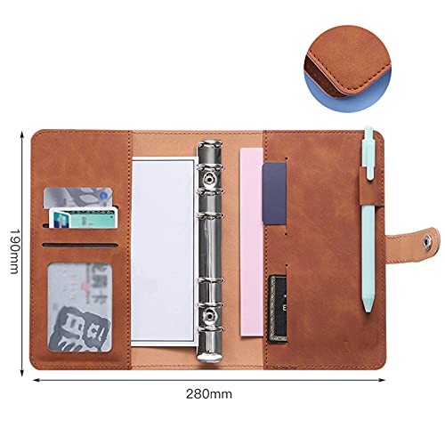 Clipboard Leather Notebook Binder Planner Budget Organizer with 12 Loose-leaf Zipper Bags for Office School Supplies Office Clipboard (Color : Transparent)