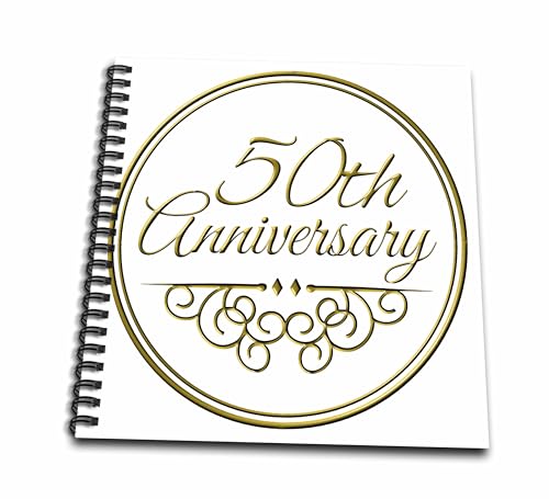 3dRose db_154492_1 50Th Gold Text for Celebrating Wedding Anniversaries 50 Years Married Together Drawing Book, 8 by 8-Inch