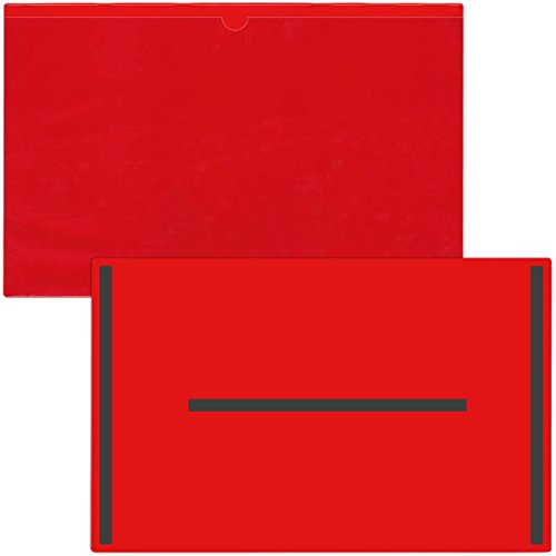 StoreSMART® - Magnetic File Jackets - 25-Pack - Red Plastic Back, Clear Plastic Front - 11" x 17 - FJ3512PQRM-25